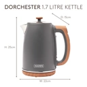 Haden Dorchester Digital Kettle, Variable Temperature, Grey Coated Stainless Steel & Wooden Effect - 201300 image 3