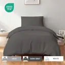 LeBonsoir Dark Gray Duvet Cover Set，135x200cm/50x75cmx1 Soft Double Brushed Bedding Set， with Zip， 2 Pieces， Includes 1 Duvet Cover & 1 Pillowcase， NO Comforter image 0