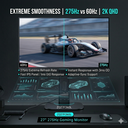 Thunderobot 27-inch 2K 275Hz Fast IPS Low Blue Light HDR Gaming Monitor with Tilt & Swivel, 450 nits Peak Brightness, ZQ27F260L-GL image 3