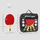 SPORTNOW Set de raquettes de ping-pong, set de tennis de table 4 raquettes + 8 balles + 1 sac, pour amateurs, débutants, experts image 4