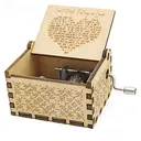 Alphynix 1pc "Can't Help Falling in Love" Music Box, Hand-Cranked Wooden Keepsake with Heart-shaped Lyrics Engraving and Floral Carvings, Vintage Musical Gift for Romantic Occasions image 0