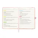 Jubiluu Carnet de poche A6 Premium à couverture rigide en similicuir PU avec pages lignées - 80 feuilles (papier offset 100 g/m²), marque-page, bande élastique et porte-stylo - Planificateur non daté pour prendre des notes, croquiser des idées, établir des listes ou tenir un journal personnel - Rose blush image 7