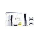Sony PlayStation 5 Slim Disc Edition 1 TB Console Bundel met 2 Witte DualSense Draadloze Controllers - EU Versie image 0
