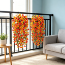 Yuejia Lot de 4 bouquets suspendus de fleurs artificielles en soie pétunia orange et jaune - 76 cm image 1