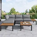 Garten-Lounge-Set (2 Zweisitzer, 2 Beistelltische, 1 Tisch), Grau image 1