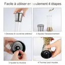 Moulin à poivre Maxcook en acier inoxydable 304, manuel, bouteille pour poudre de poivre noir, poivre du Sichuan, petit format, MCPJ026 image 6