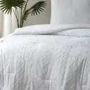 MEEALLHOME Parure de lit tuftée blanc - 1 housse 240 x 220 cm et 2 taies 65 x 65 cm image 4