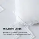 MEEALLHOME Parure de lit tuftée blanc - 1 housse 155 x 220 cm et 2 taies 80 x 80 cm image 4