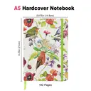 Jubiluu A5 Hardcover Notebook with Lined Pages - 96 Sheets (100g offset paper), Bookmark & Elastic Band -Classic Cream Ruled Journal for Writing, School, Office, and Gifts-Bird & Blossom Collage image 2