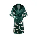 IZURIA silk-like printed emerald robe  XL image 0