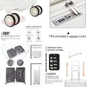 Kono Large Check in Luggage 28 inch Lightweight Polypropylene Hard Shell Suitcase with TSA Lock Spinner Wheels(White) image 1