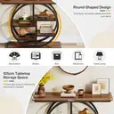 Tribesigns Console Table 105cm Industrial 6 Tier Sofa Table Entrance Table with Circle Base Narrow Wood Accent Tables with Storage Shelves for Living Room Hallway Foyer Rustic Brown image 8