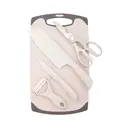  5-Piece Cutting Board Set With Knives Non Slip Surface Dishwasher Safe Beige               image 0