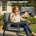 Outsunny 4 Piece Garden Furniture Set, Outdoor Sofa Set with Loveseat, 2 Armchairs, Coffee Table and Cushions, Patio Furniture Conversation Set for Poolside Porch, Black image 5