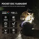 WUBEN E7 1800 Lumen Torch Light with Magnet - Super Bright 6 Modes EDC Flashlight， Typ-C Rechargeable LED Flash Light; IP68 Pocket Flashlight for Headlamp Use， Rescue， Camping Black, New Year Sale , Top gift picks image 2