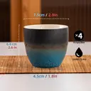 TEANAGOO Japanese Tea Cups, 5.6 Oz/ 160ml, Gradient Navy Blue, 4 Pcs/Box, H23, Asian Tea Cups Without Handles, Ceramic for Japanese & Chinese Tea, New Year Sale , Top gift picks image 1