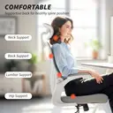 HOMCOM Foldable Desk Chair, Mesh Office Chair with Folding Backrest, 2D Headrest, Flip-up Armrest, Lumbar Support, Swivel Wheels,Space Saving Chair for Home Office, Light Grey image 3