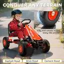 AIYAPLAY Kids Pedal Go Kart, Children Ride on Racer with Adjustable Seat, EVA Tyres, Manual Clutch, Brake, Go Cart Red image 4