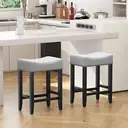 Tabourets de bar Ckaff, ensemble de 2, chaises de bar de 65,5 cm de haut, chaises de cuisine, en lin, chaise de maquillage, chaise de salle à manger, tabouret de salle de bain, tabouret de bureau, tabouret de comptoir avec repose-pieds pour cuisine, salon. image 2