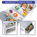 GRAVFORCE Kids Art Table and Chair Set, Wooden Toddler Craft Easel Desk with 2-Tier Open Shelf, Storage Bins, Paper Roll, Paint Cups, Children Play Activity Furniture Grey image 3