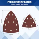 WORKPRO Pack of 100 Sandpaper Triangle Sanders, Velcro Sanding Sheets Delta 105 x 152 mm Set for Multi Sanders, Triangle Sanders, Grit 40, 80, 120, 180 for Sanding, Polishing, Paint Removal of Wood image 1