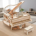 Robotime ROKR Puzzle 3D en bois Piano magique - 14 x 17 x 16,7 cm, 1 pièce, décoration à la maison, décoration d’étagère,Cadeaux artisanaux pour adultes et adolescents,Jouets éducatifs image 3