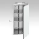 HOMCOM Stainless Steel Wall mounted Bathroom Corner Mirror Storage Cabinet Single Door 300mm (W) image 2