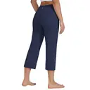 Willit Women's Yoga Capris Pants High Waist Straight Leg Athletic Exercise Workout Capris 21" Navy Blue XL image 2