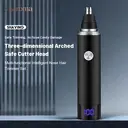 Sparoma 2-in-1 Nose & Facial Hair Trimmer for Men – 7800 RPM High-Speed Motor, 120-Min Runtime, IPX7 Waterproof – Precision Stainless Steel Dual-Blade Head with LED Power Display – Rechargeable Grooming Kit, TC-016 (Black) image 1