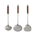 PURECOOK Spatula & Ladle Series | 304 | Wooden Handle | 3-Piece Spatula & Ladle Set image 0