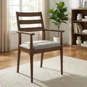Dining Chairs with Armrests Orlando Walnut/Grey 2pcs image 0