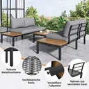 Garten-Lounge-Set (2 Zweisitzer, 2 Beistelltische, 1 Tisch), Grau image 6