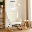 Fauteuil à Bascule en Velours Beige Urban image 3