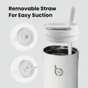 Bottle Bottle Insulated Water Bottle 24oz with Straw Lid and Handle for Sports, Travel, Gym, Stainless Steel, Double-Wall Vacuum, Leak Proof, BPA-Free (White) image 1