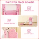 AIYAPLAY Kids Slide, 5 in 1 Toddler Slide Set with Basketball Hoop, Outdoor & Indoor Frog Theme Playset with Climbing Frame, Telescope, Storage Box for Toddlers Ages 1-3, Pink image 6