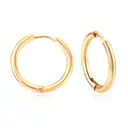 16mm Gold Plated Hoop Earrings – 2.5mm Thick Stainless Steel Tube Hoops, Polished Minimalist Jewelry image 2