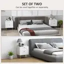 HOMCOM Bedside Table Set of 2, Modern Bedside Cabinets with 2 Drawers and Steel Legs, Side Tables for Living Room, Bedroom, 40 x 35 x 50 cm, White image 3