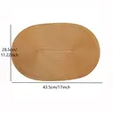 PP Placemats Set of 6 for Dining Table，PP oval placemat BL straw yellow，Washable Woven Vinyl Non-Slip 18x12 inches Placemat Heat-Resistant Durable Table Mats for Dining Table Easy to Clean image 8