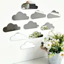 10pcs PVC mirror wall stickers, irregular wall decoration, cloud stickers，silver image 3