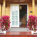 Yuejia Lot de 4 bouquets suspendus de fleurs artificielles en soie liseron rose - 75 cm image 6