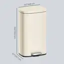 SONGMICSHOME  30L KitchenRubbish Bin with Soft-Close Lid and Inner Bucket, Sand Beige image 2