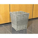 KEVAHOME SET OF 2 PP FAUX RATTAN WASTE BASKET-GREY 10x10x11"H image 2