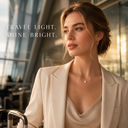 Collier en moissanite blanche VoxorAI – Bijou, accessoire de mode élégant et polyvalent, orné de zirconium coloré. Collier en forme de larme de sirène.	 image 7