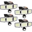 UME Solar Outdoor Lights 302 LED 3000LM, IP65 Waterproof Motion Sensor Outdoor Lights, 3 Heads Solar Security Flood Lights 270 Wide Lighting Angle with 3 Modes for Garden Patio Yard - 4 Pack image 7
