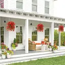 Yuejia Lot de 4 bouquets suspendus de fleurs artificielles en soie liseron rouge - 75 cm image 4