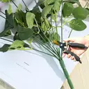 Yuejia 1Pc 18.89in/48cm Artificial Roses Flowers Arrangement Silk Bouquet for Home Office Parties Bridal and Wedding Decoration(white) image 3