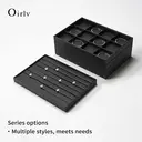 Oirlv Jewelry Display Tray Organizer Inserts Luxury, Stackable PU leather Jewelry Trays, Jewelry Trays For Drawer Men Women Jewelry Storage Display Case for Rings Stud Necklaces,Size 35*24*3cm image 4