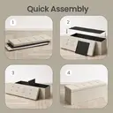 Ochama x SONGMICS Storage Ottoman Bench, 38 x 110 x 38 cm, End of Bed Bench, Storage Chest, for Living Room, Bedroom, Entryway, White image 5