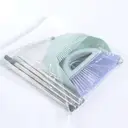 26cm Blue Dustpan and Broom Set with 75cm Iron Handle, 75mm Bristles, Stand-Up Combo image 5