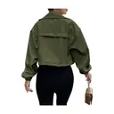 Women's Cropped Jacket Zip Up Lightweight Oversized Utility Anorak Coat with Pockets (militarygreen, XL) image 2